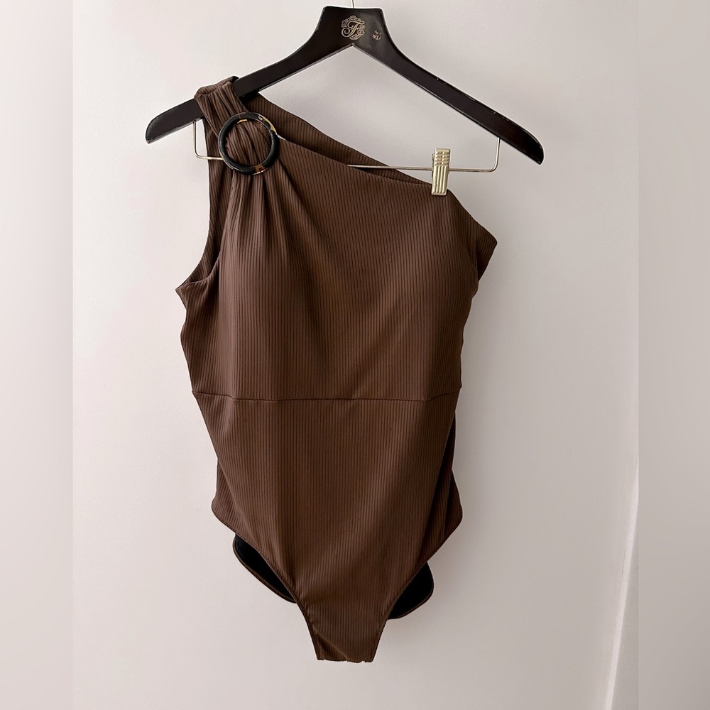 Summersalt Ribbed Sidestroke Swimsuit in Teak Size 16